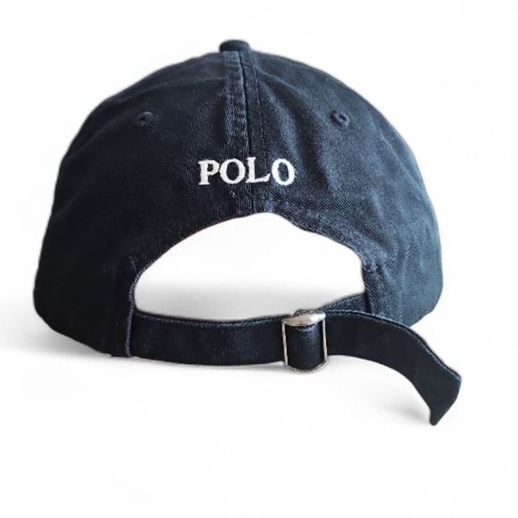 Polo Ralph Lauren 100% Cotton Baseball Cap Black Minimalist Adjustable Dad Hat - Picture 4 of 10